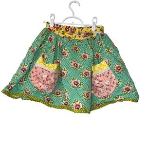 Jelly the pug girls bunnies & bows parade skirt blue green pockets sz 10
